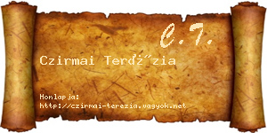 Czirmai Terézia névjegykártya